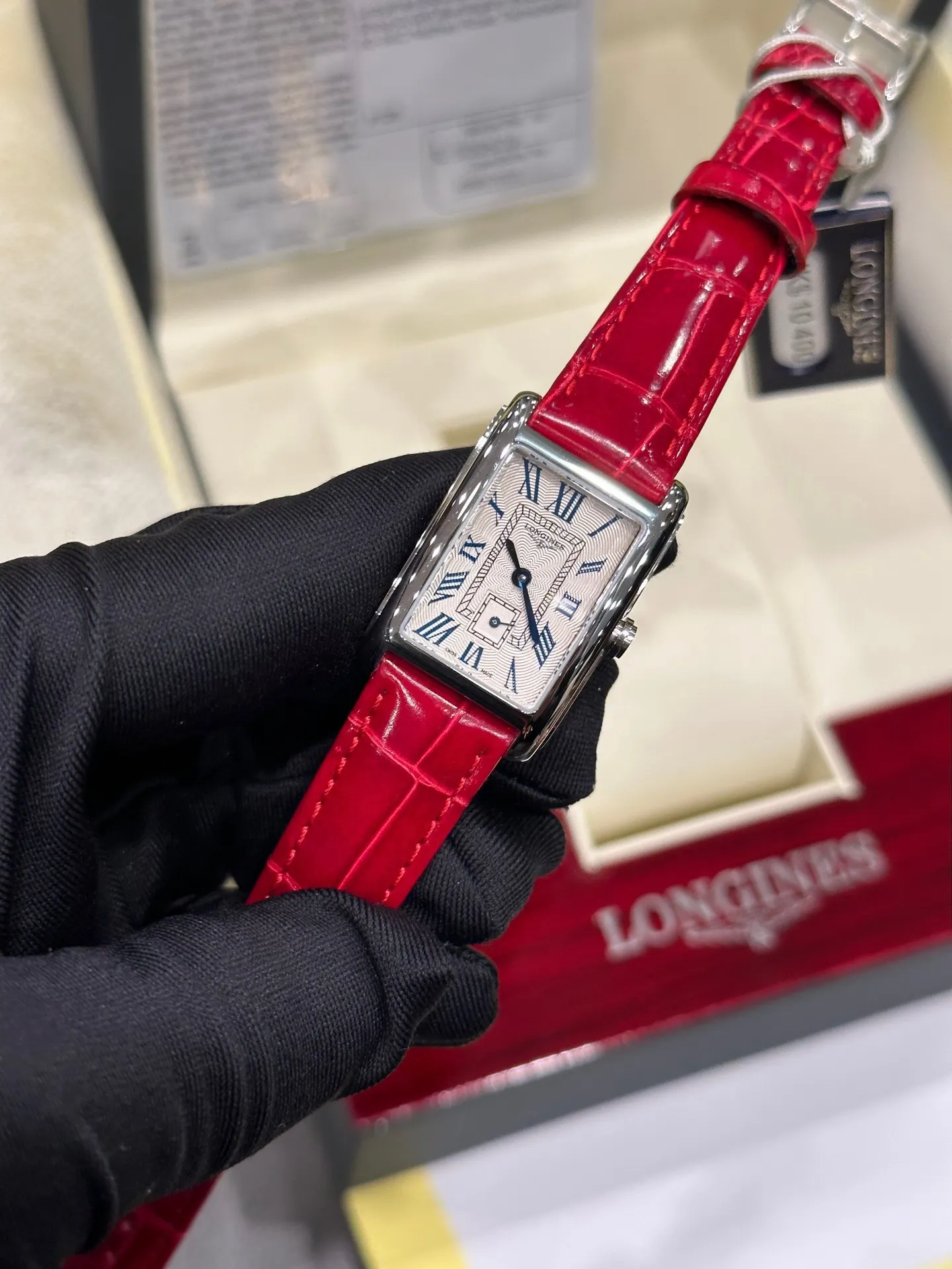 Longines 銀色 鳄鱼皮 手錶 經典腕表款