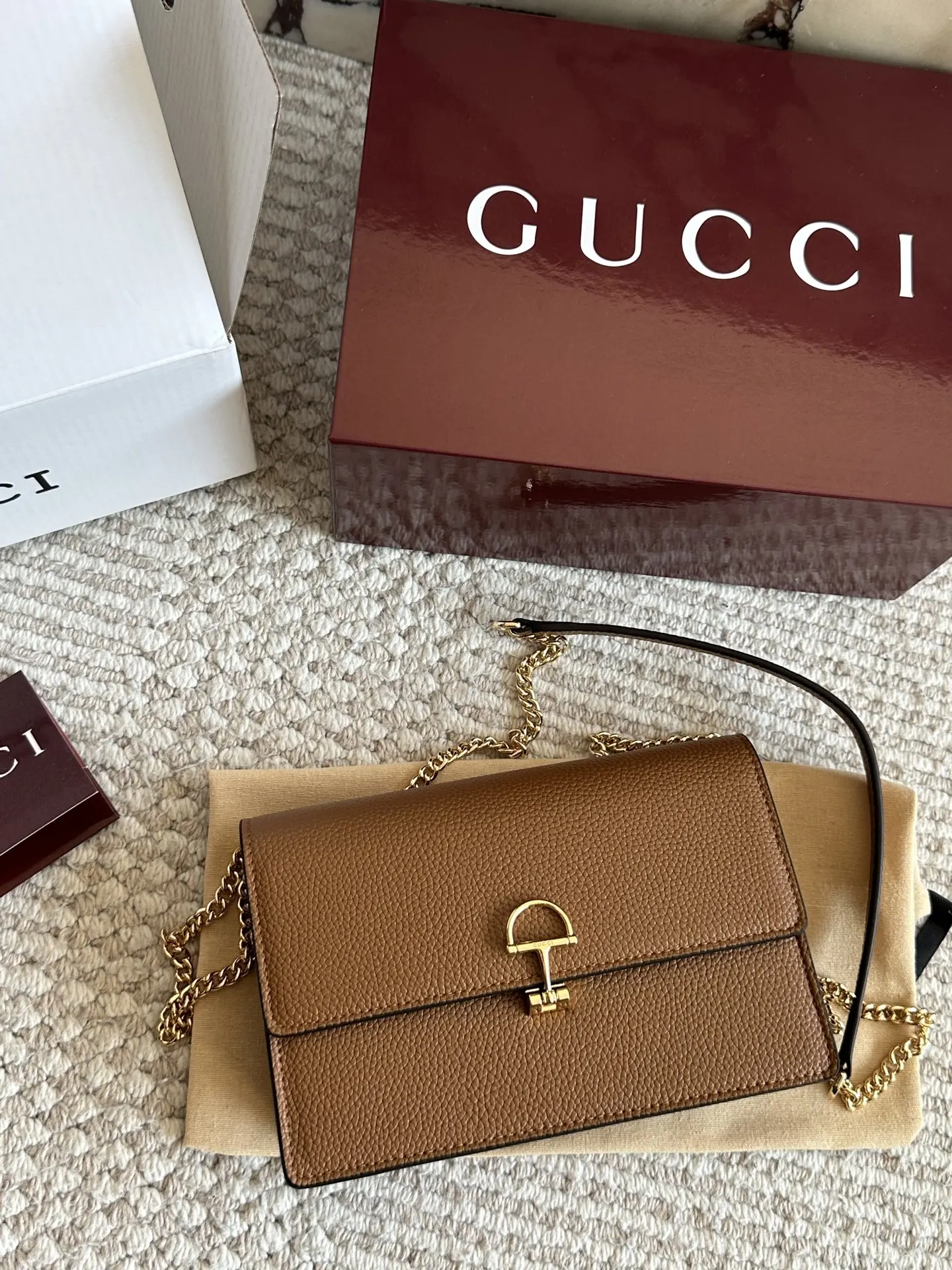 Gucci 牛皮 盒 GG 牛皮 迷你 链条包 精致链条款