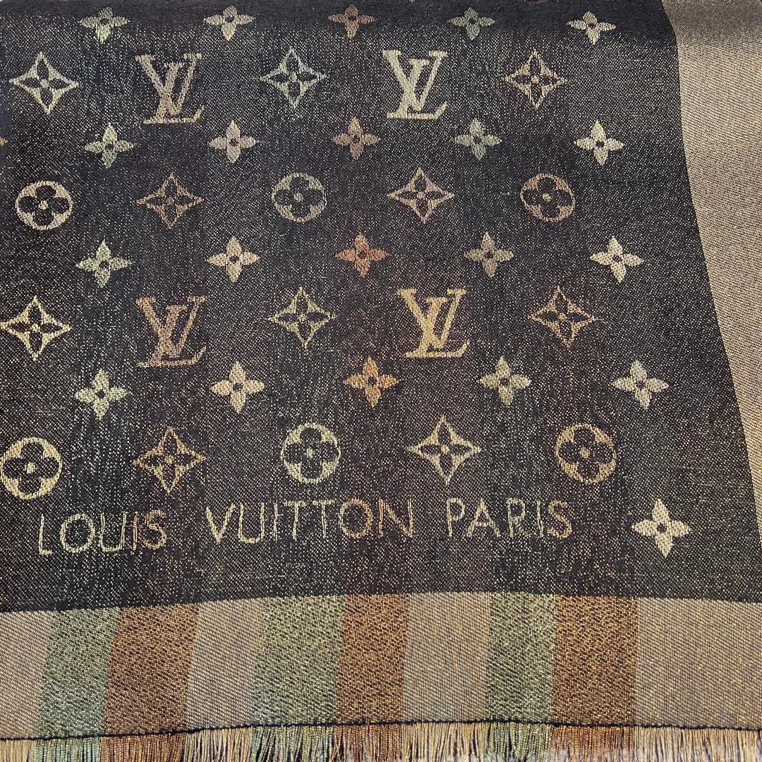 Louis Vuitton 咖色 羊毛 提花 Mo披肩 保暖披肩 圍巾