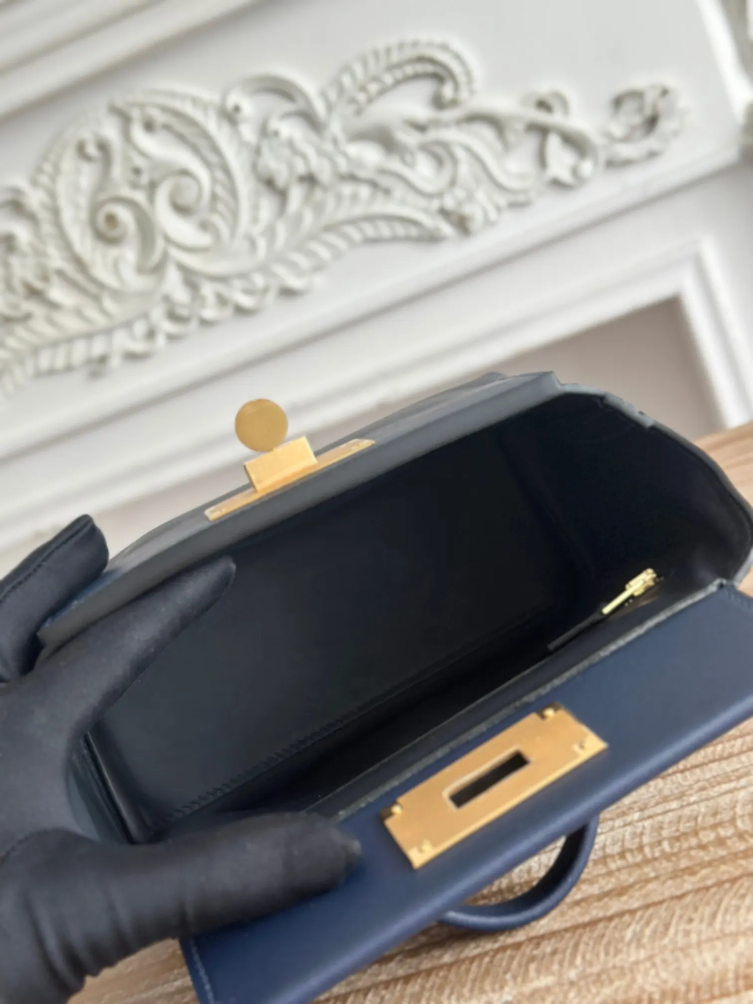 Hermès 深蓝 Evercolor牛皮 双肩包 休闲通勤