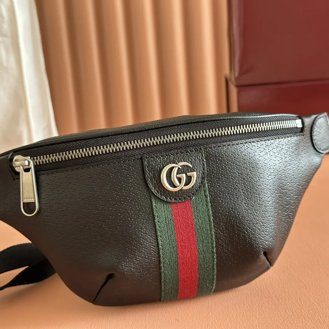 Black Green Belt Bag Casual