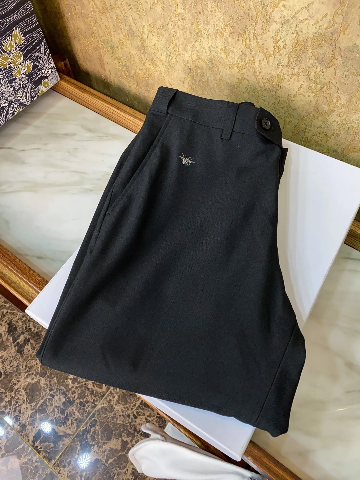 Dior 黑色休闲长裤 侧边织带运动款