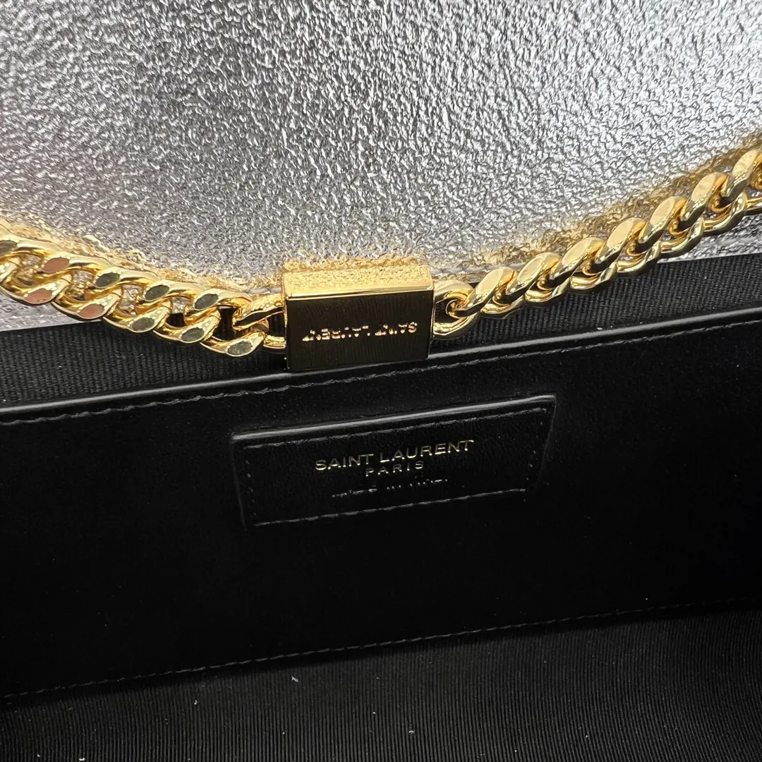Silver Gold Chain Bag Leather