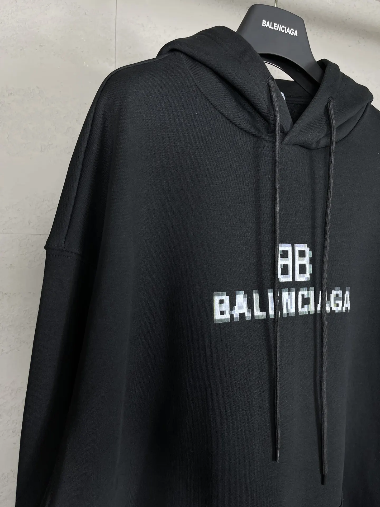 Balenciaga Logo Hoodie Sweatshirt Black