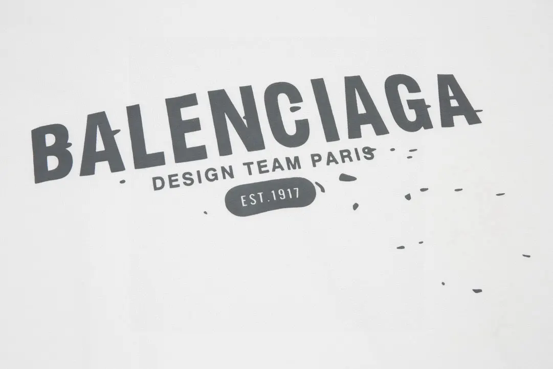 Balenciaga 做舊字母印花圓領短袖T恤 白色