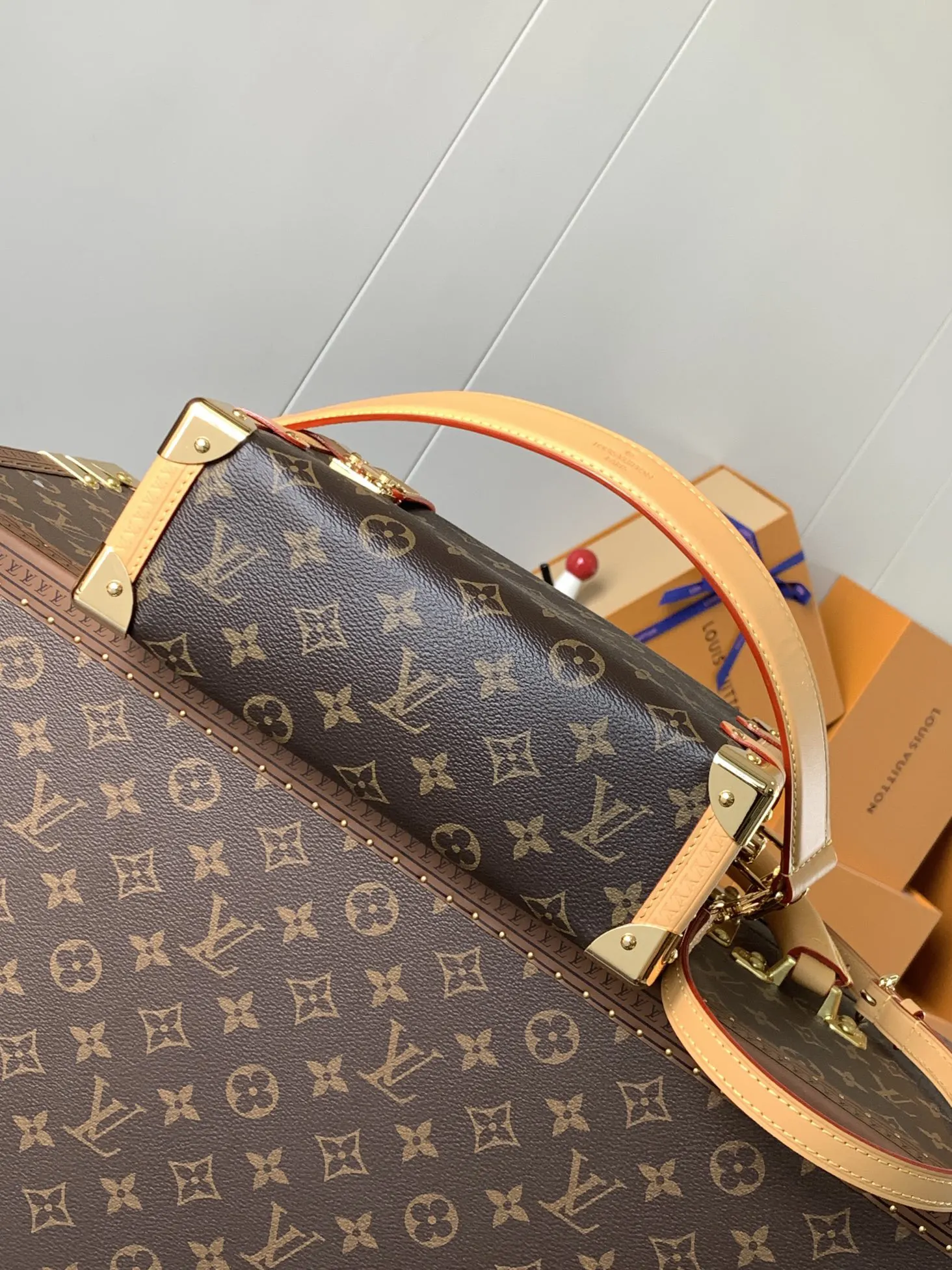 LV 牛皮 谷爱凌 co Side Trun 旅行袋 大容量旅行款