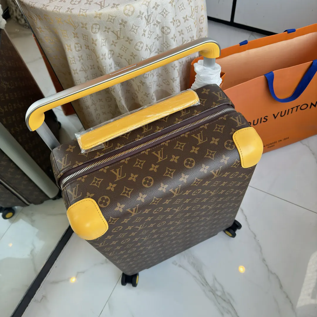 LV 棕色 老花 帆布 ｜ 版 登机行李箱 四轮 旅行拉杆款 輕便出行款