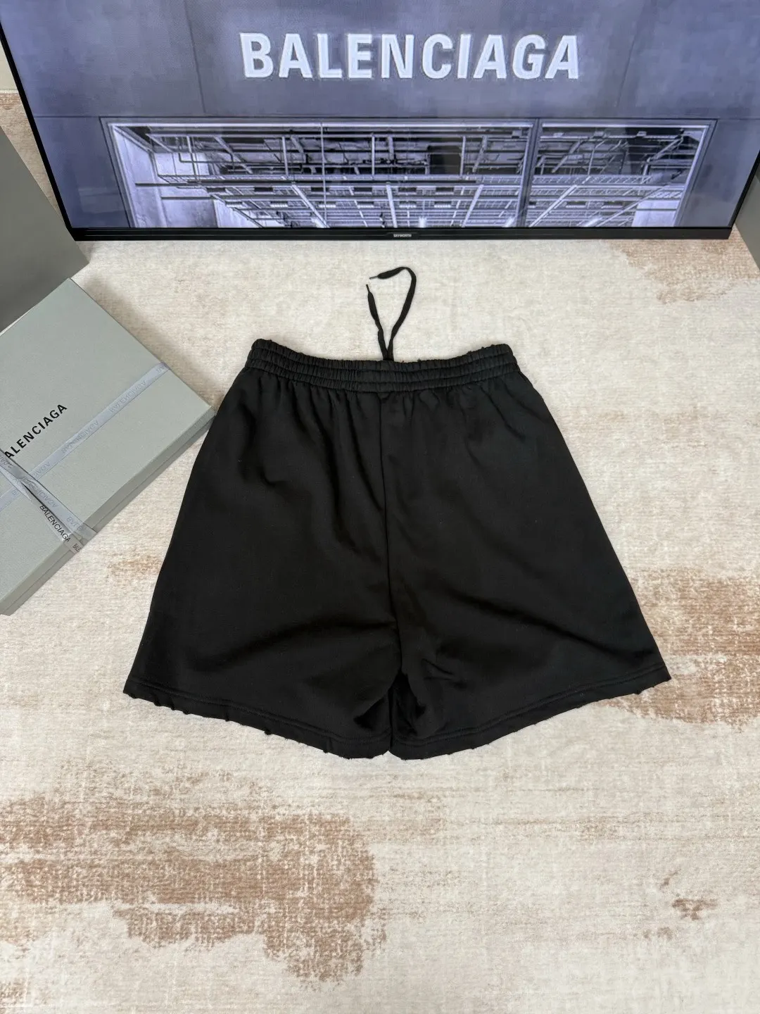 Balenciaga Black Cotton Logo Short Sleeve T-Shirt Loose