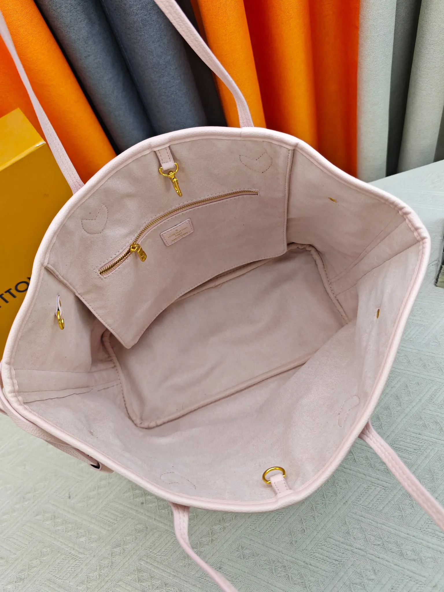 LV Neverfull 杏色 Mo托特包 大容量托特款