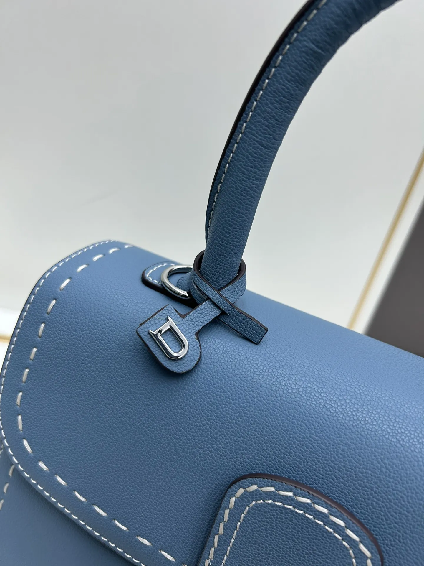Delvaux 焦糖色 小牛皮 手提包 通勤手提款