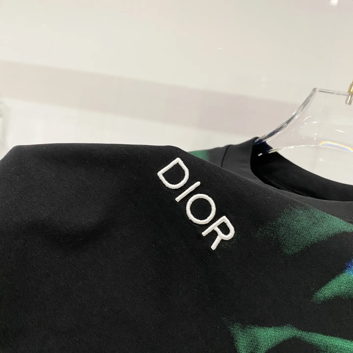 Dior 黑色绿色印花短袖T恤 个性休闲
