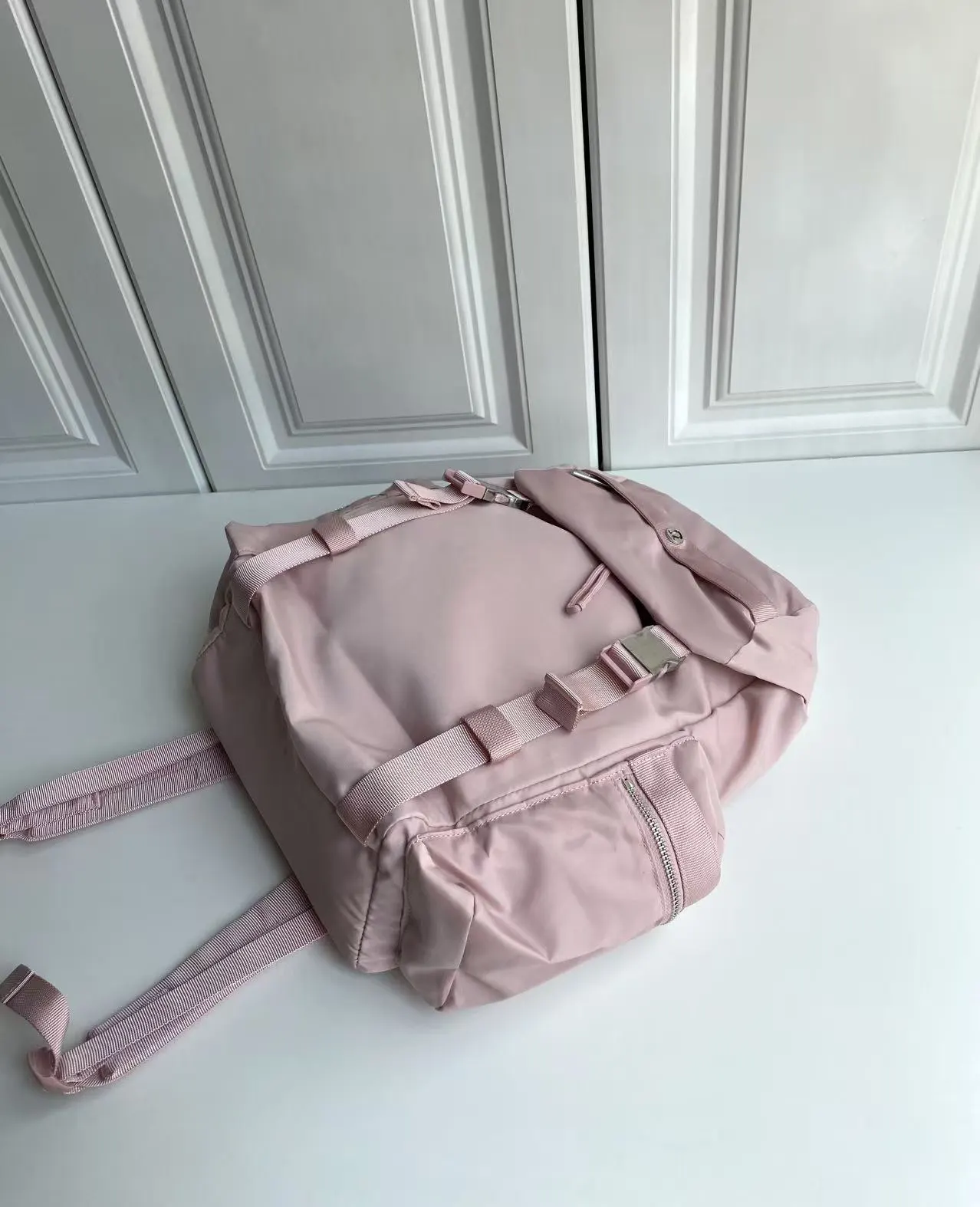 粉色 潮牌 Lululemon露露 雙肩包 实用雙肩款