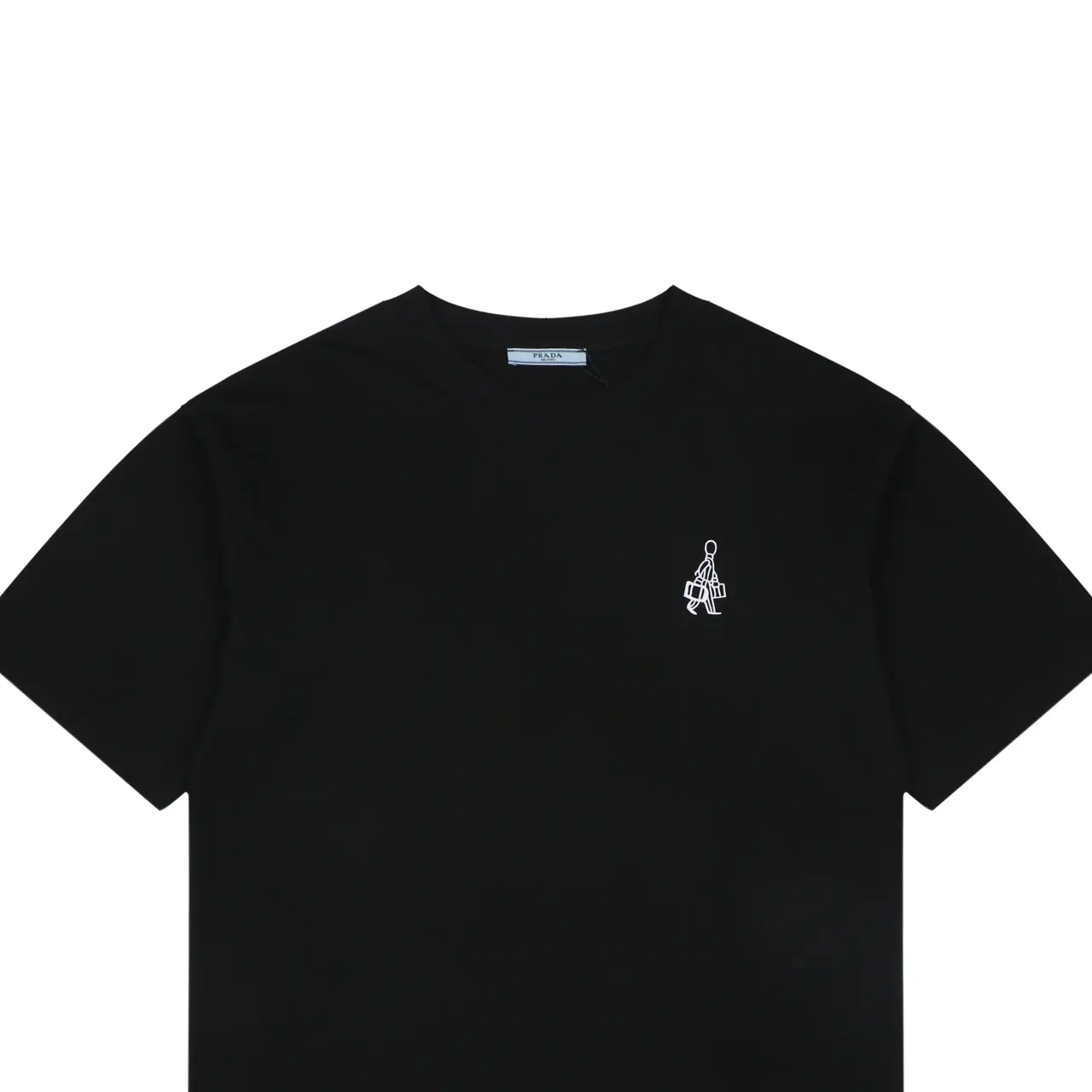 Prada 棉质 字母 刺绣 短袖T恤