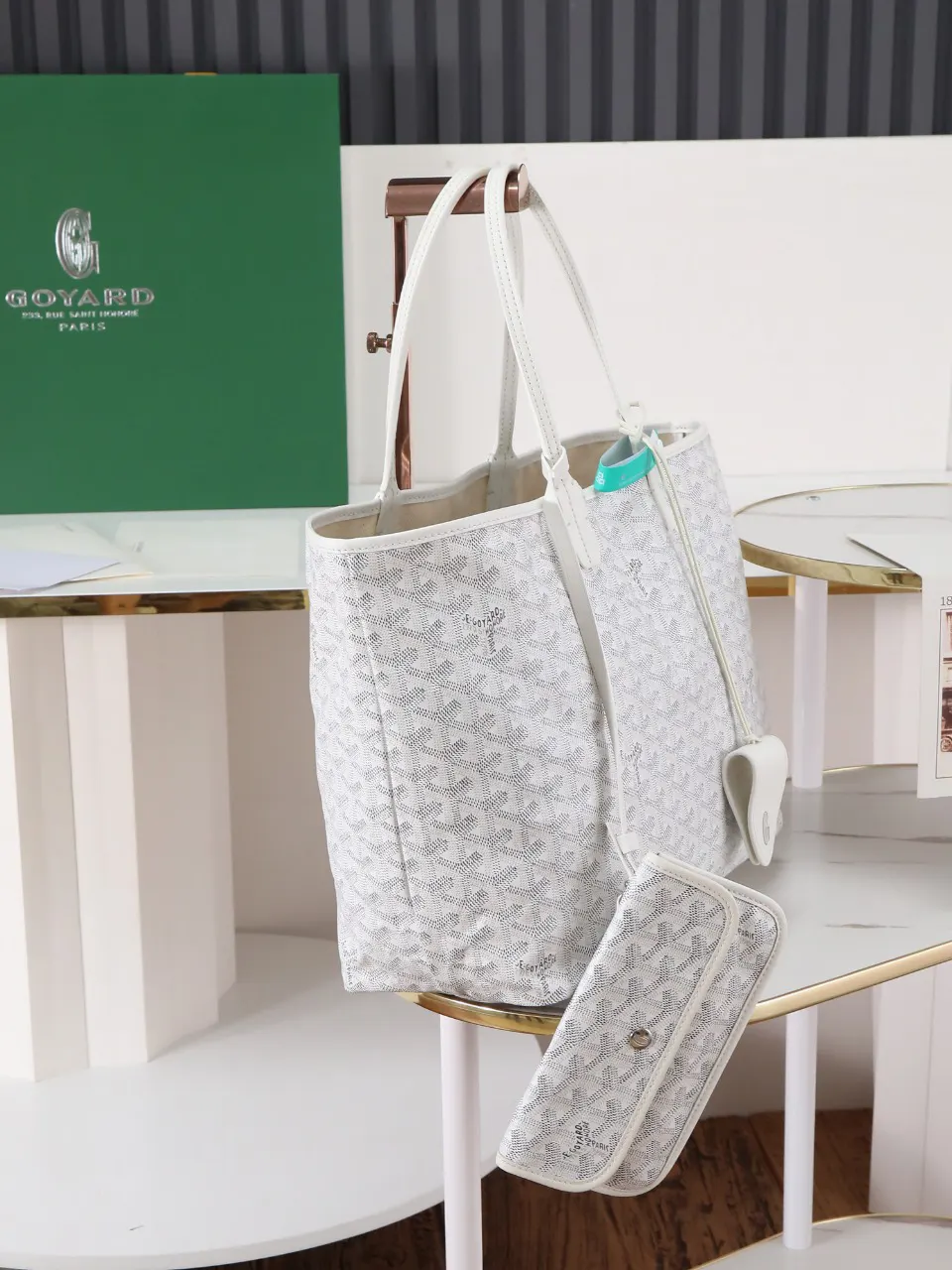 Goyard 白色 帆布 腋下包 复古腋下背款