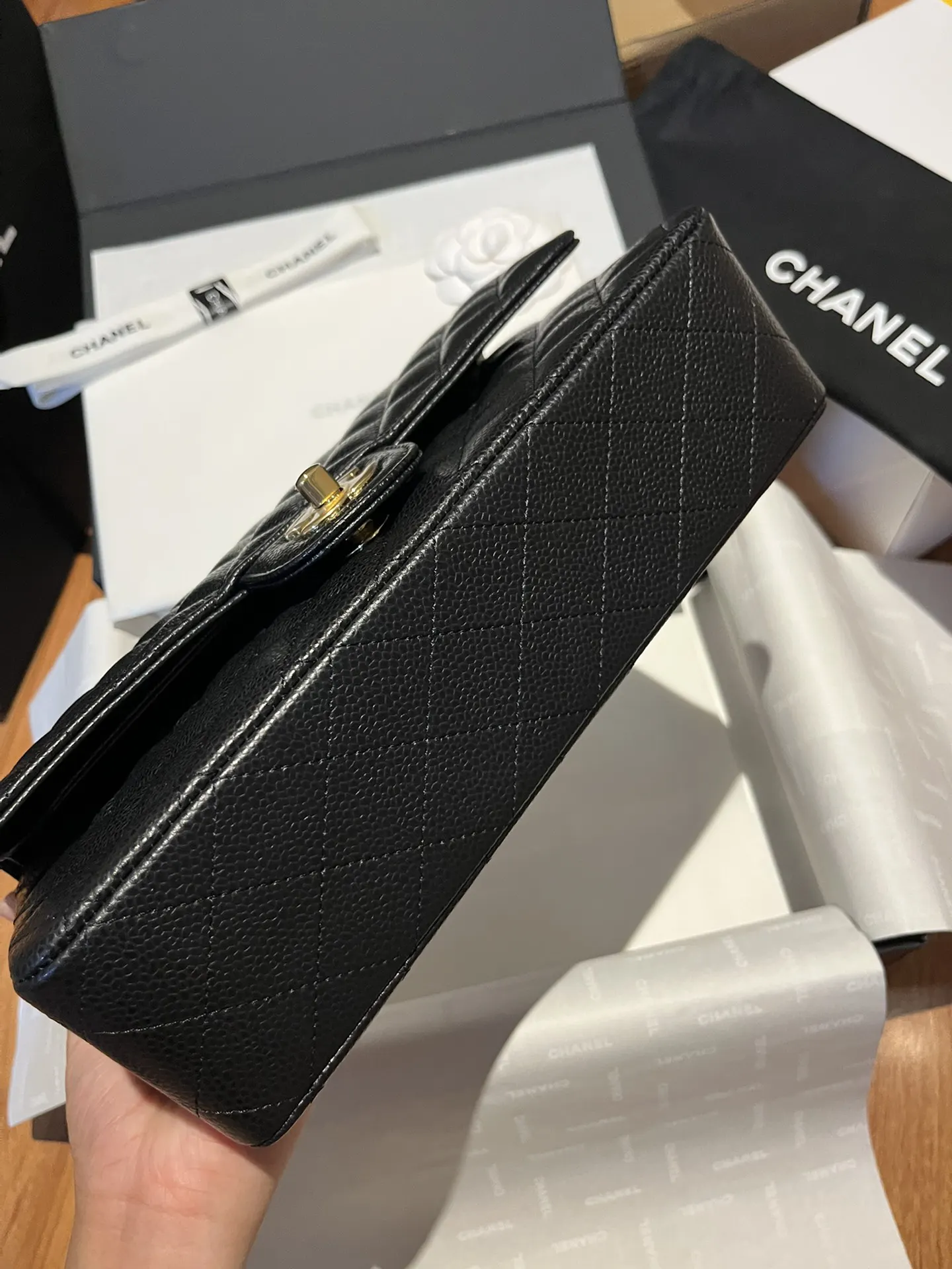 CHANEL 渠道级CF金扣鱼子酱 鱼子酱 老渠道 缺货很 腋下包 复古腋下背款