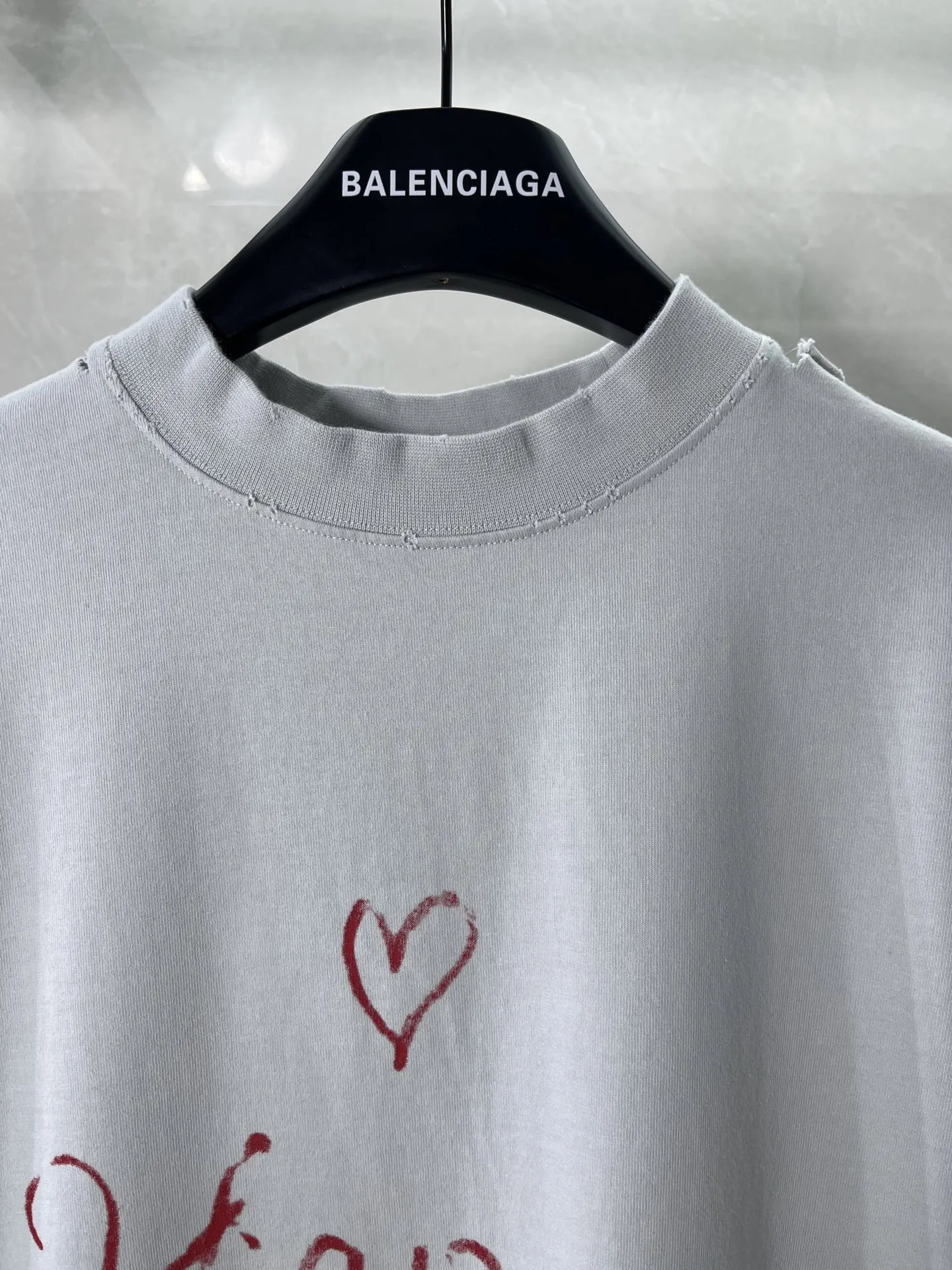 Balenciaga Gray Logo Short Sleeve T-Shirt Street