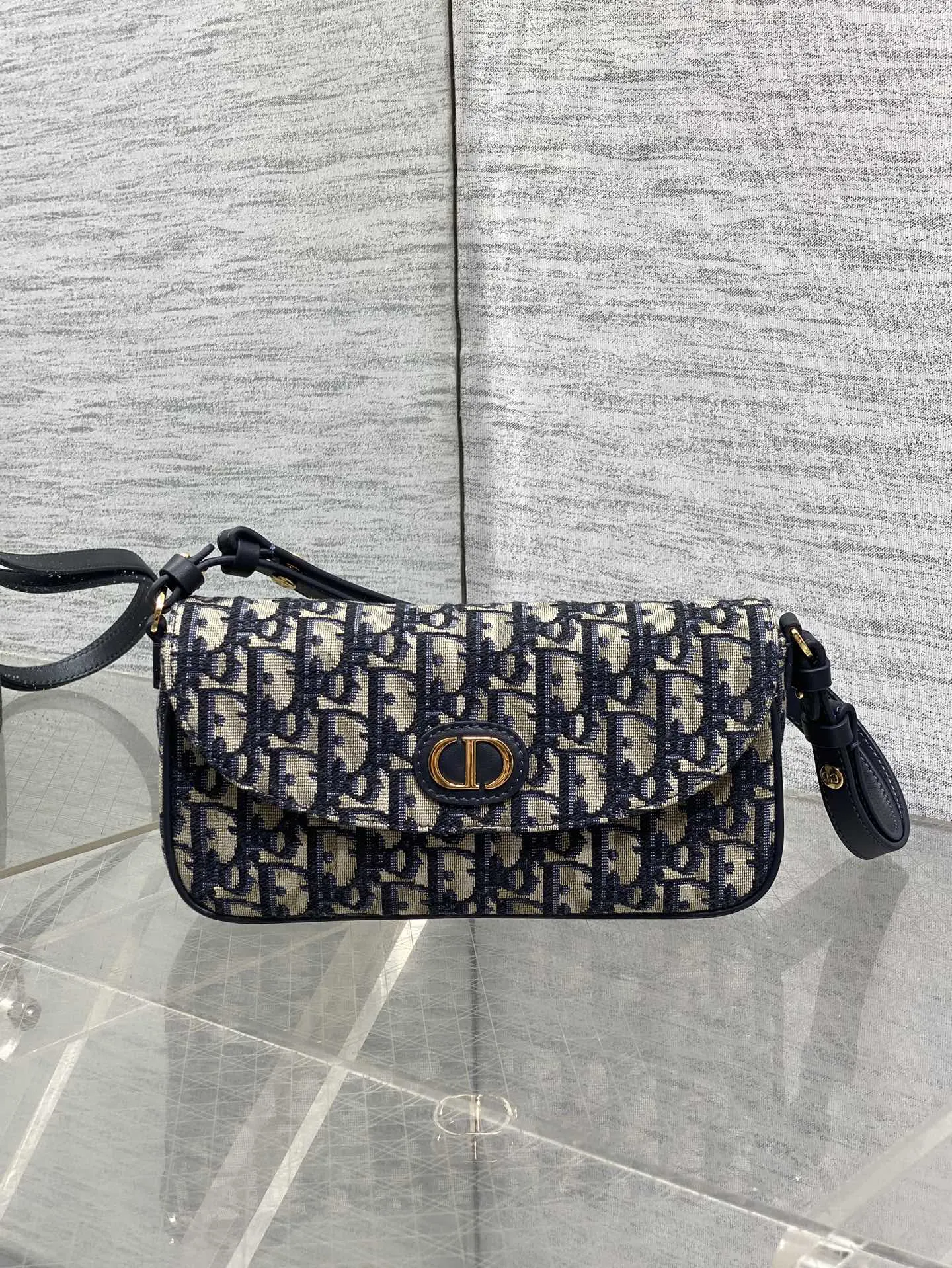 Dior Oblique 黑色鏈條單肩斜挎包