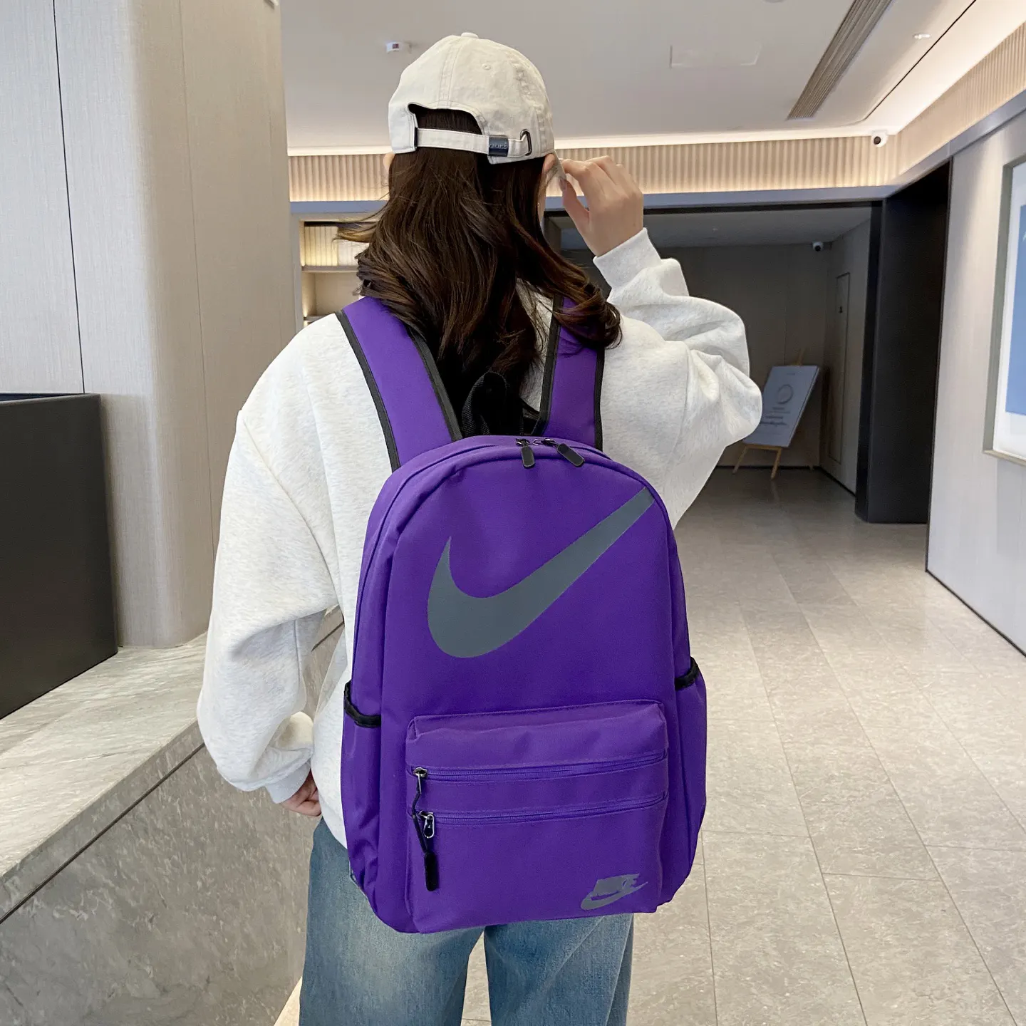 NIKE耐克 男女同款簡約百搭休閒時尚運動輕便 雙肩包 实用雙肩款