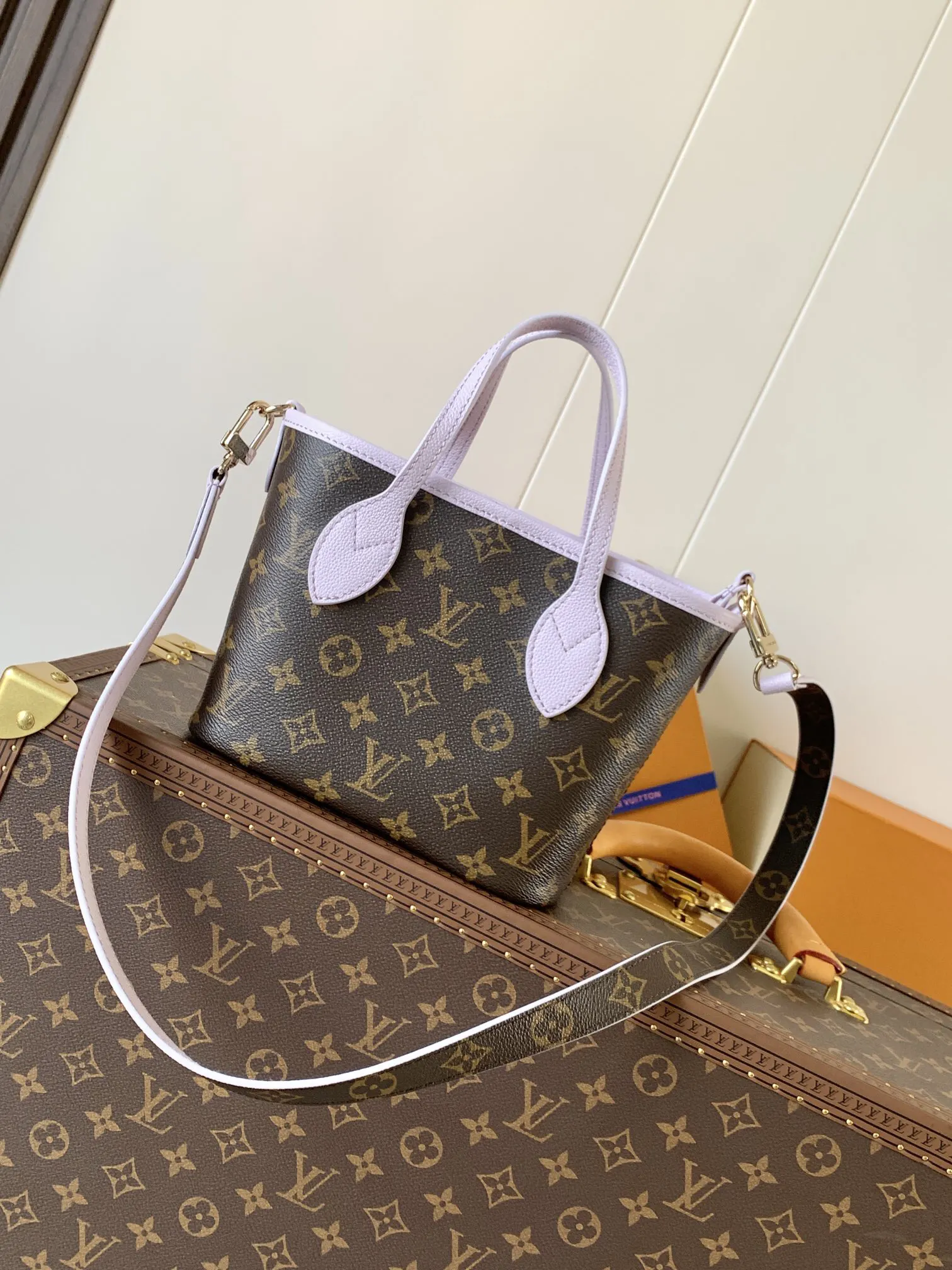 LV Neverfull 黑紫色配色 托特包 大容量通勤款(數字4)