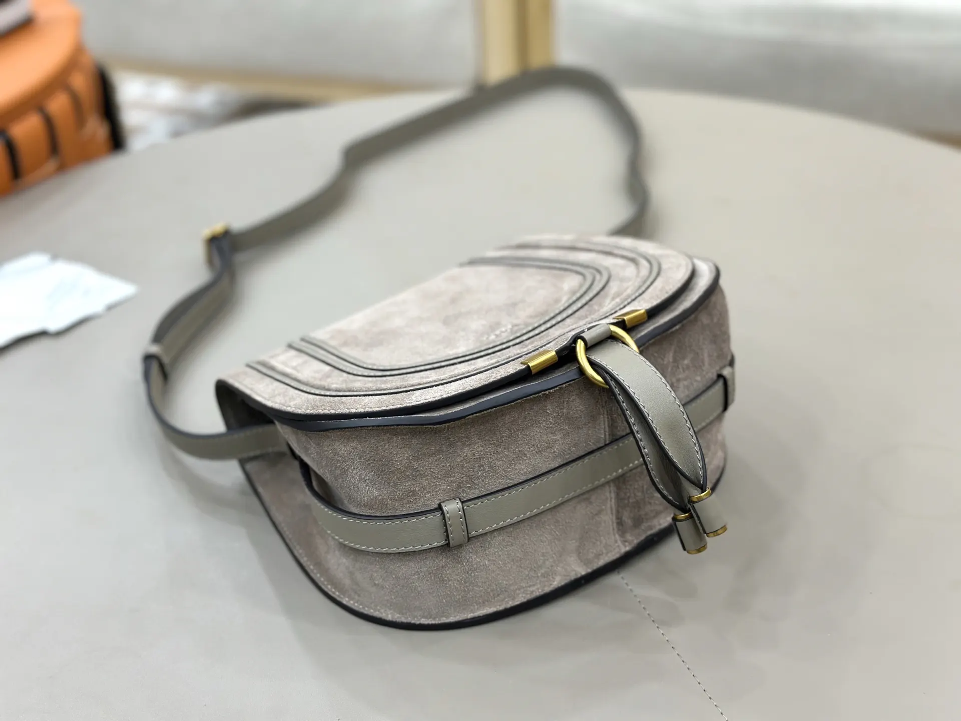 小牛皮 Chloe Marcie马鞍包 Marc 斜背包 輕便斜挎款