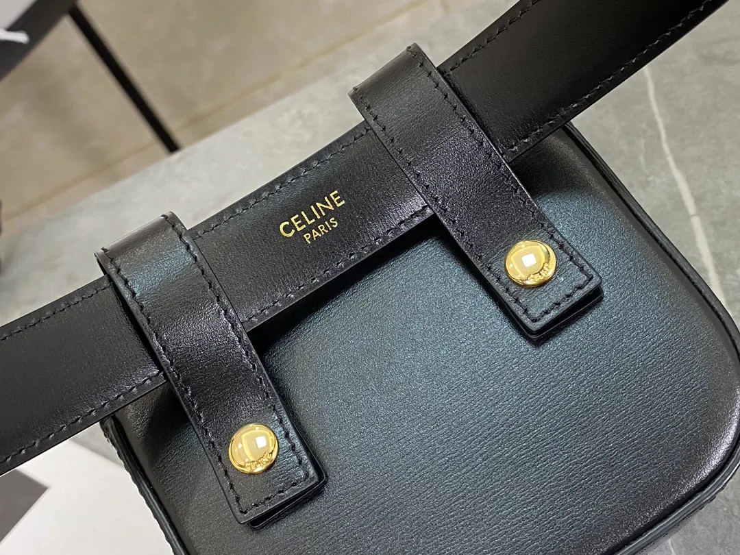 Celine 全皮黑 腰包 休闲腰包款
