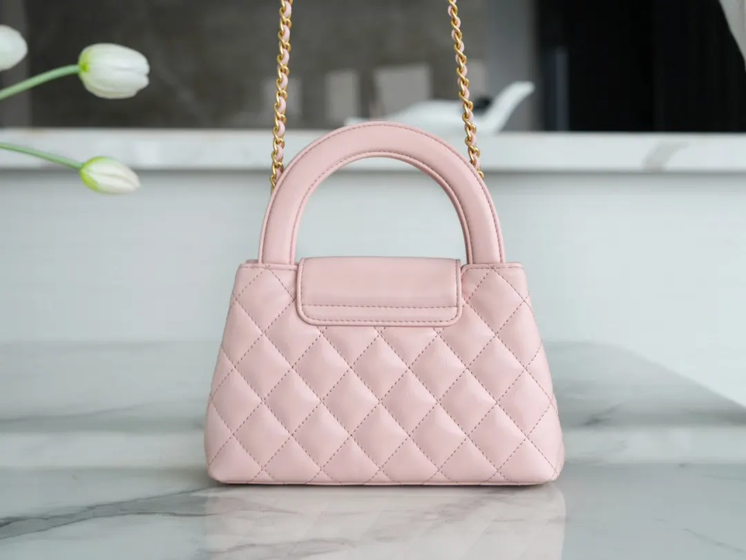 CHANEL 黑色 粉色 羊皮 手提包 通勤手提款
