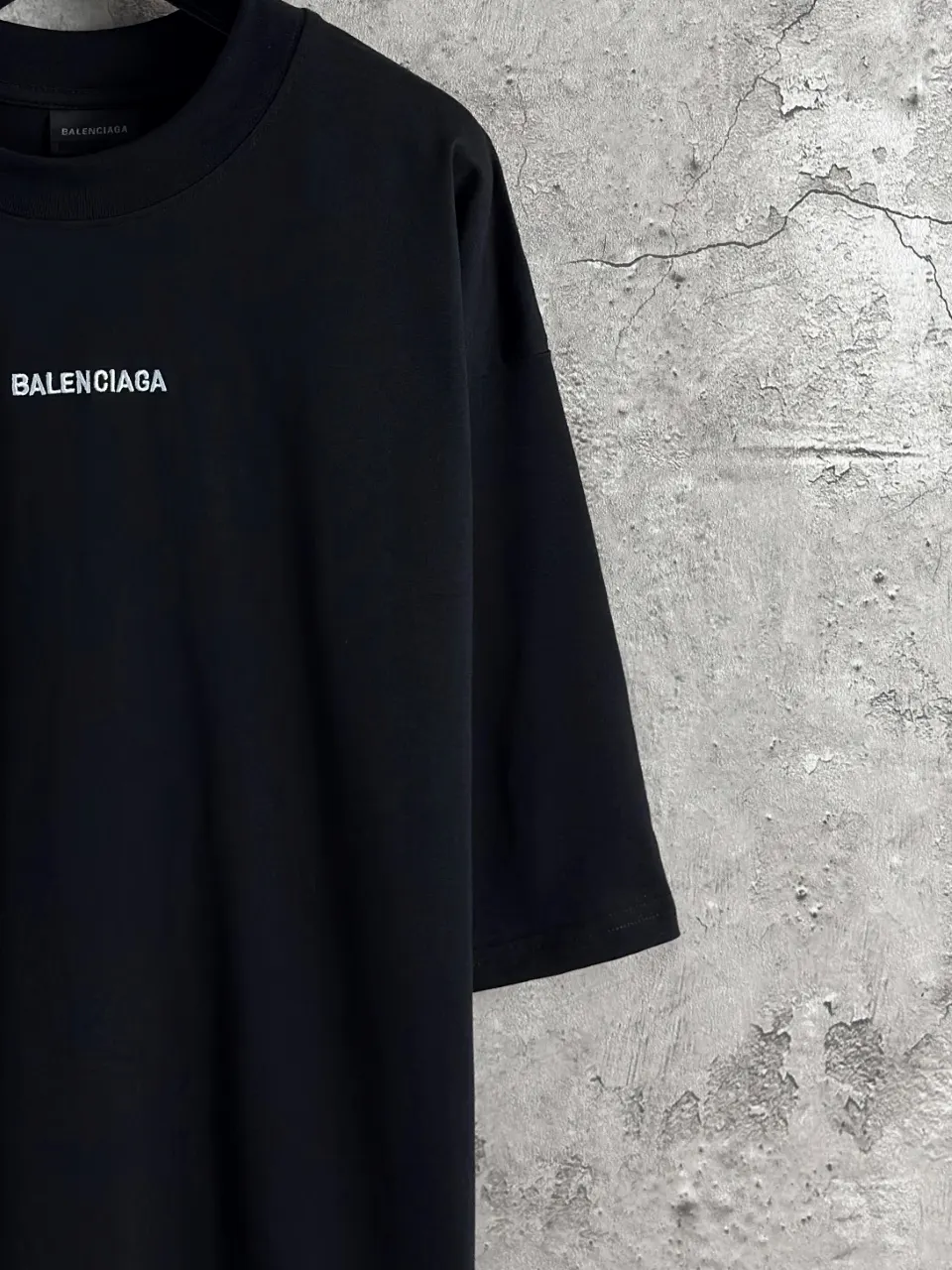 Balenciaga 黑色 字母 刺绣 短袖T恤 街头休闲款