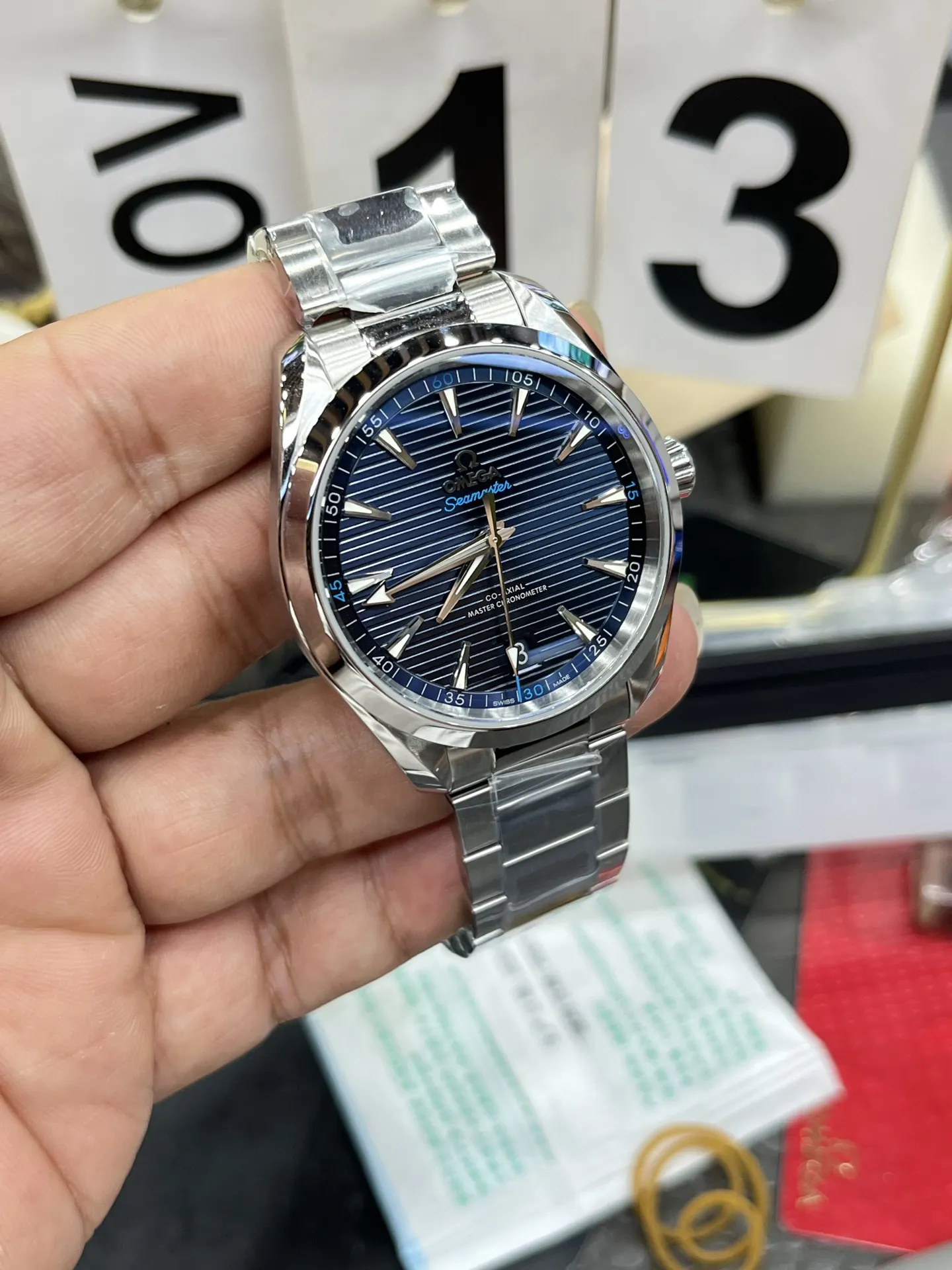 Omega 专供大厂出品 VS欧米茄海马 系列 柚木蓝面 手表 经典腕表款