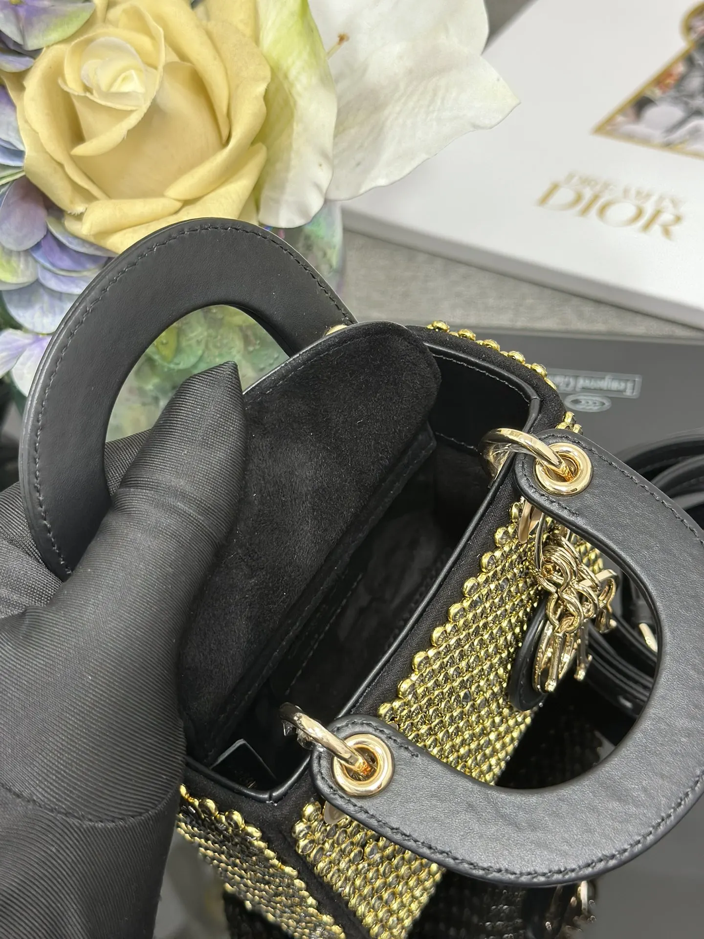 Dior Black Gold Chain Bag Image 9 Dior Black Gold Chain Bag Image 9