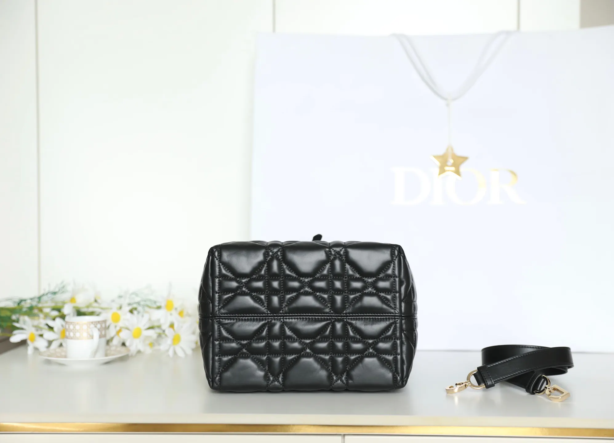 Black Organizer Pouch Travel Leather