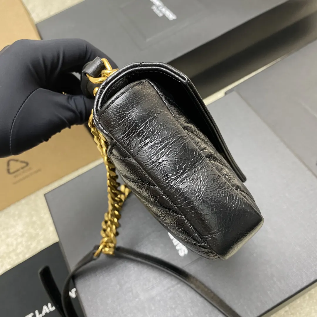 皮革 油腊黑皮 古金 精品专供 鏈條包 精致鏈條款