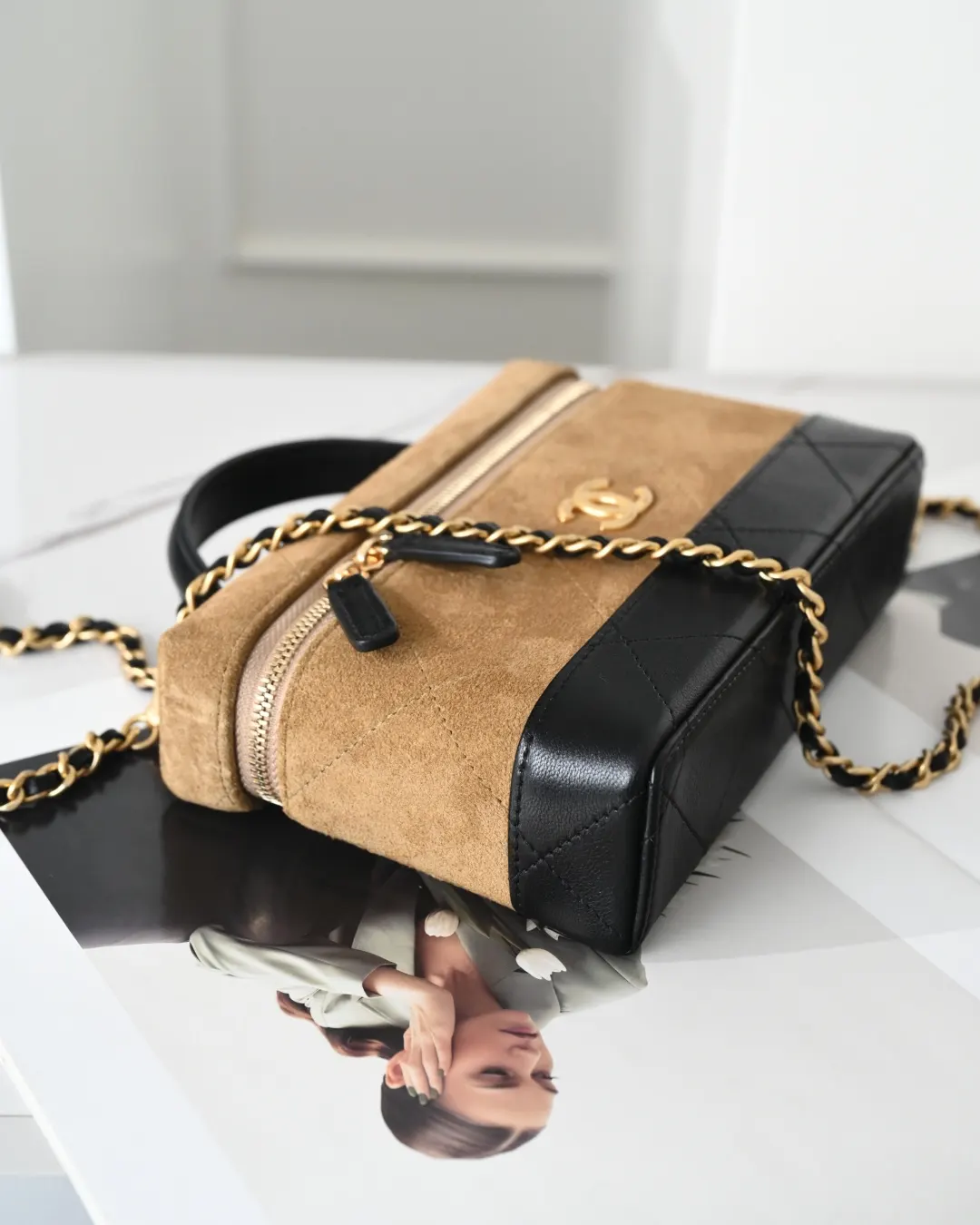 Black Brown Cosmetic Pouch