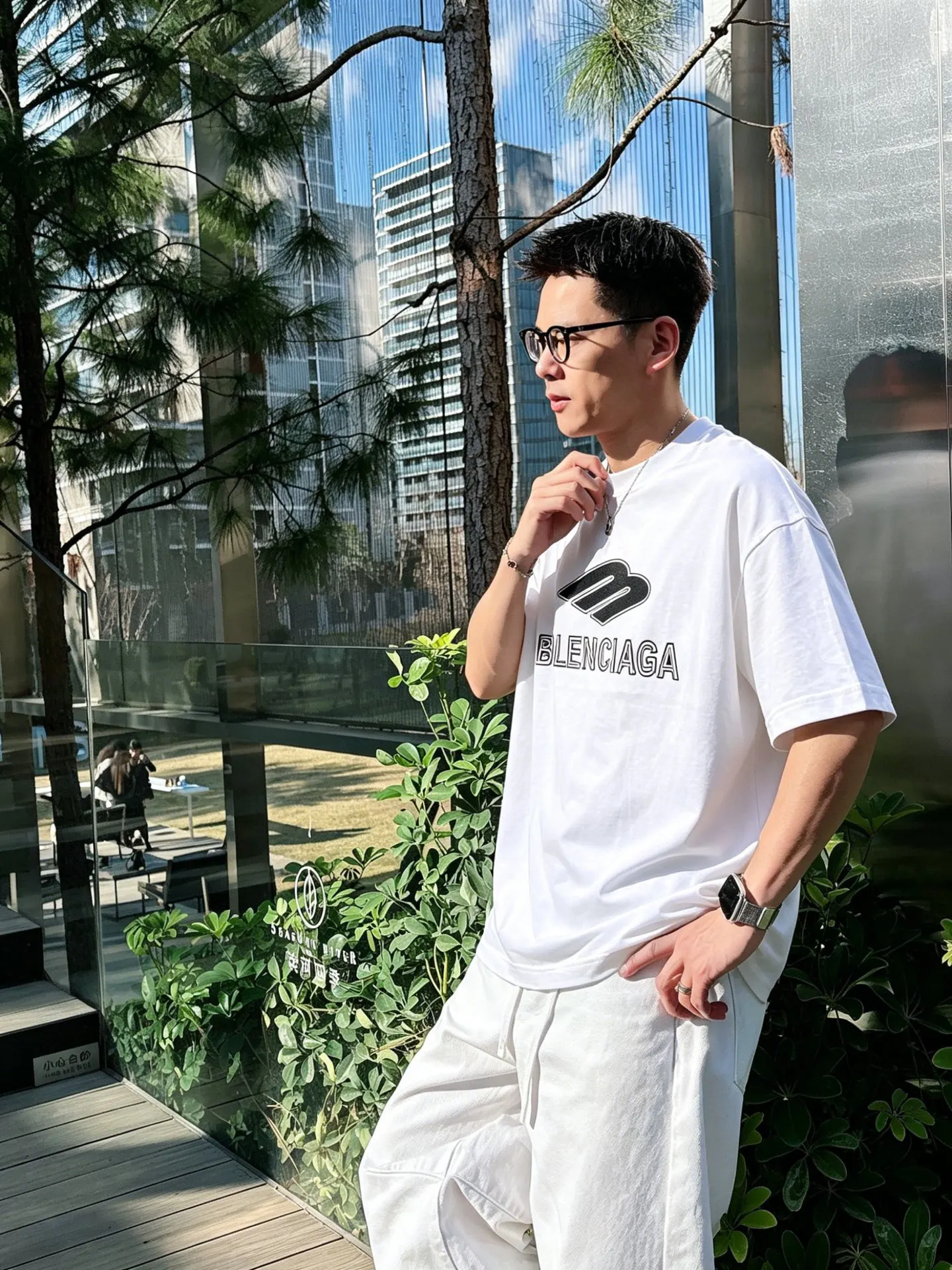 Balenciaga 黑白 純棉 Logo 短袖T恤