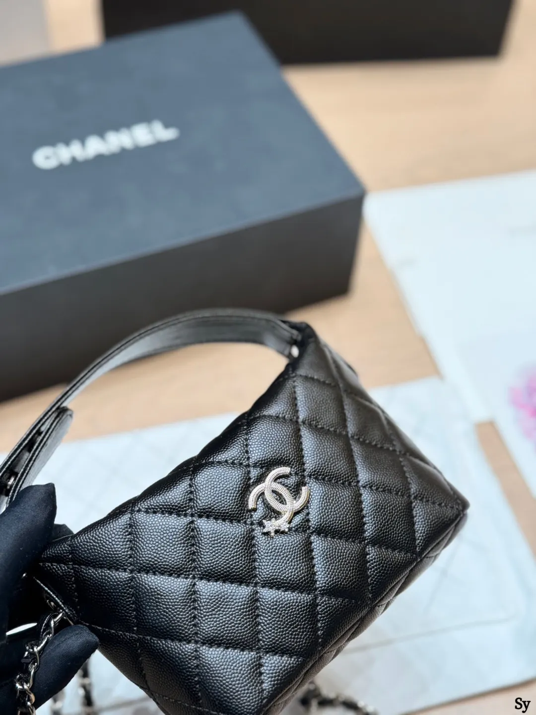 Silver Chain Bag Leather