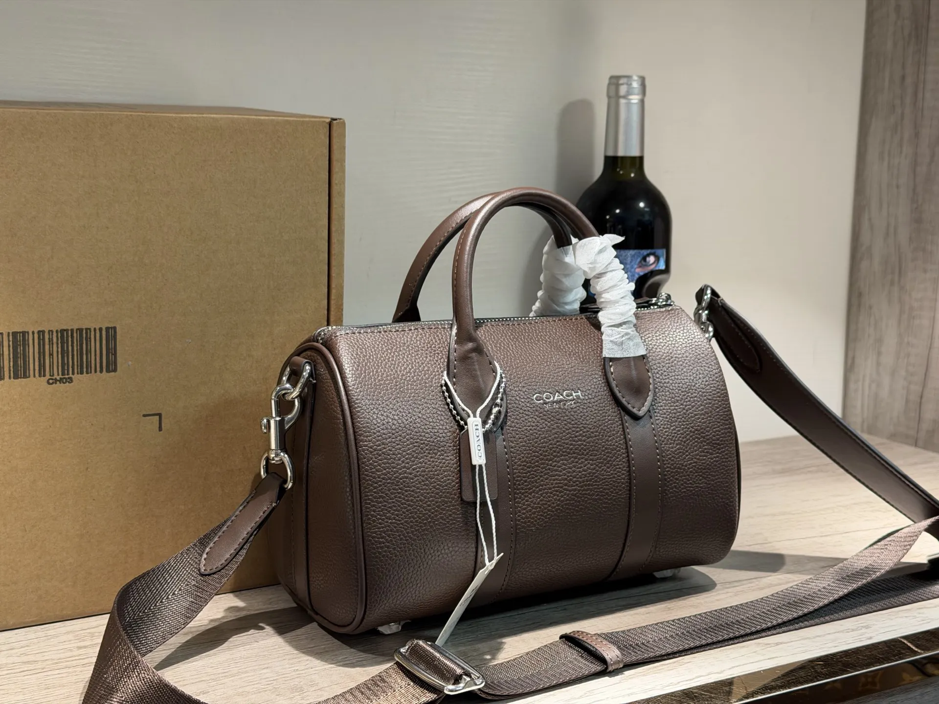 Coach 老花 黄色 小牛皮 旅行包 大容量旅行款