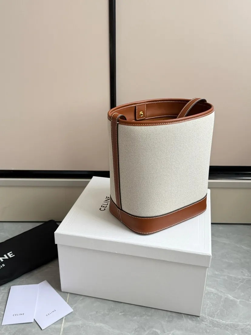 Bucket Bag Casual Canvas Leather