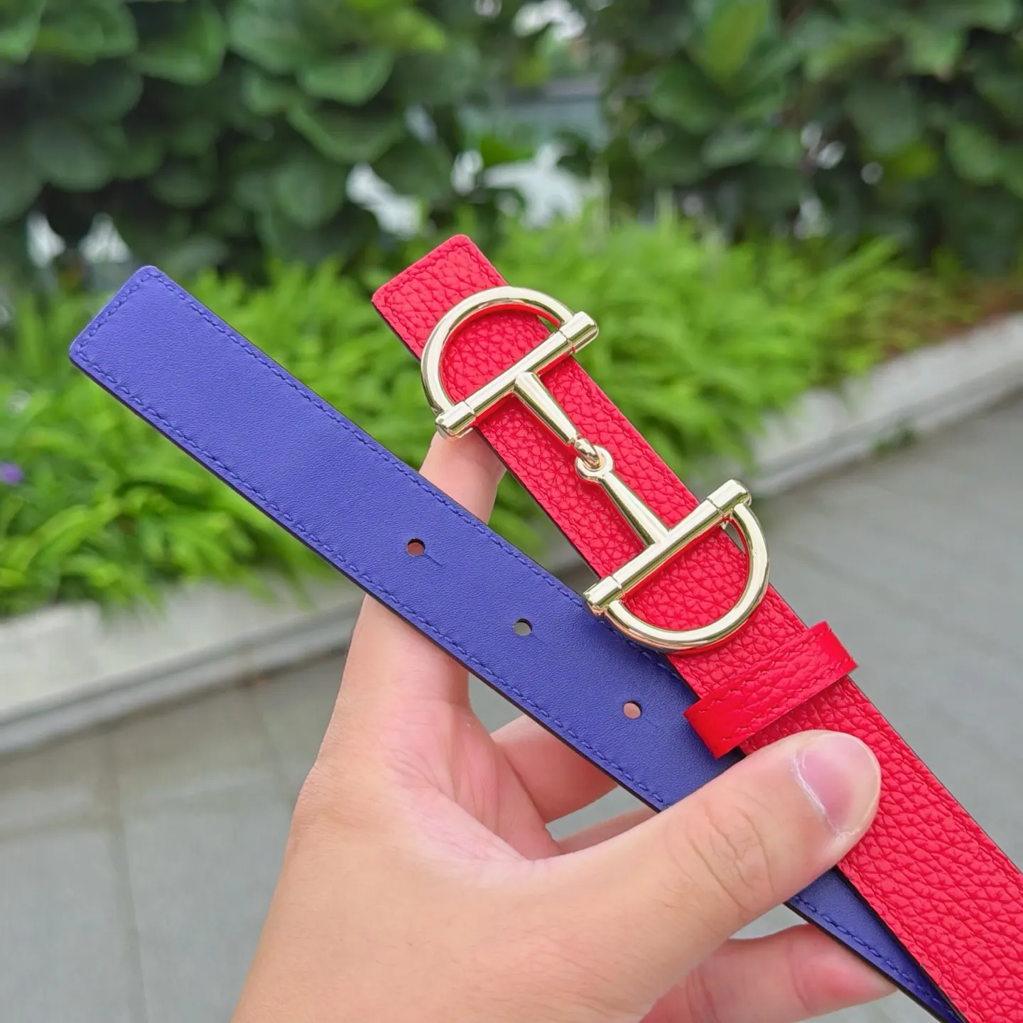 Gucci Double G 雙G扣牛皮雙面腰帶