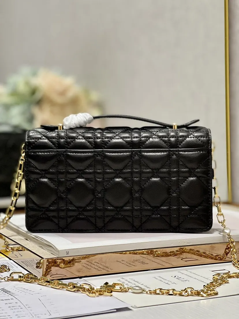 Dior 黑色 金色 羊皮 鏈條包 精致鏈條款