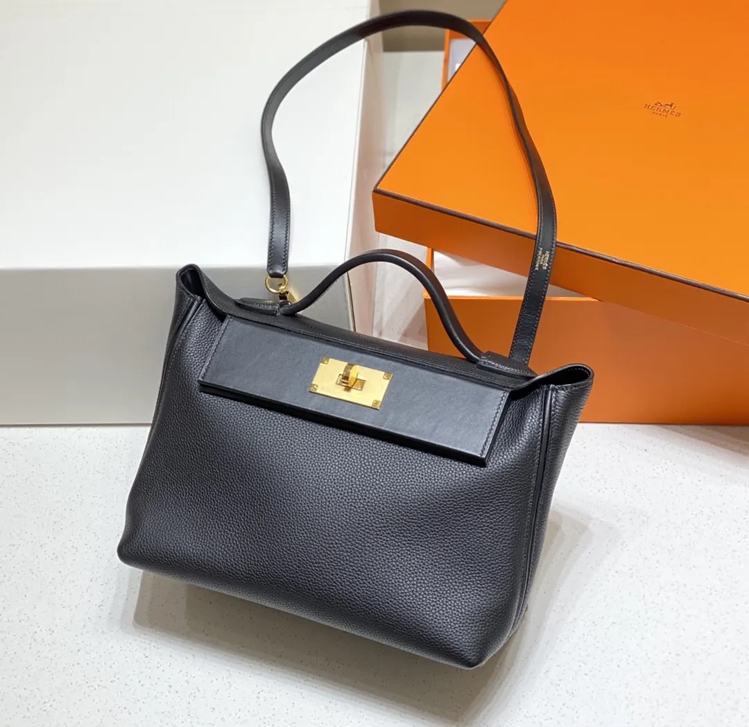 Hermès Kelly Black Top Handle Bag Classic