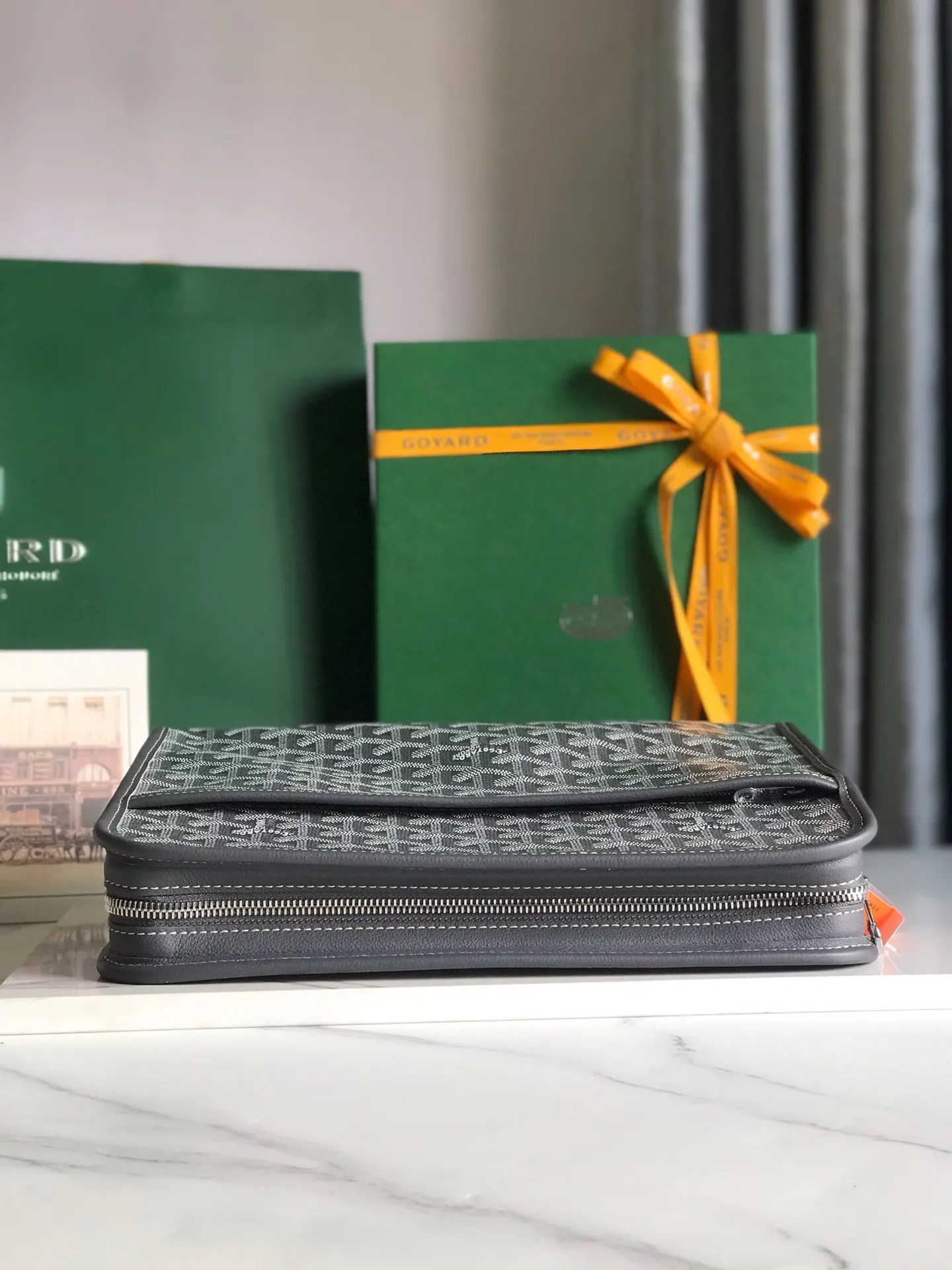 Goyard 黄色 牛皮 手拿包 精致手拿款