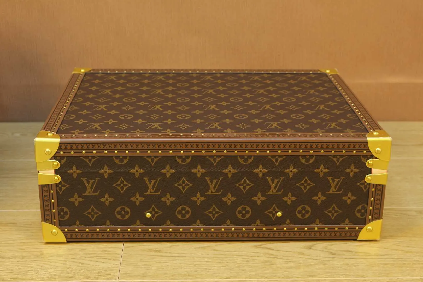 Louis Vuitton Gold Suitcase Travel Lightweight Canvas
