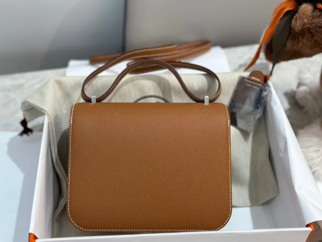 Hermès Constance 棕色 Epsom掌纹牛皮 斜挎包 19cm