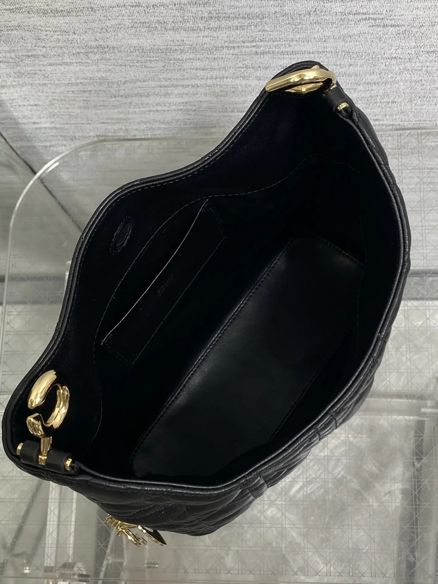 Dior 黑色羊皮包包 手提斜挎 手提包