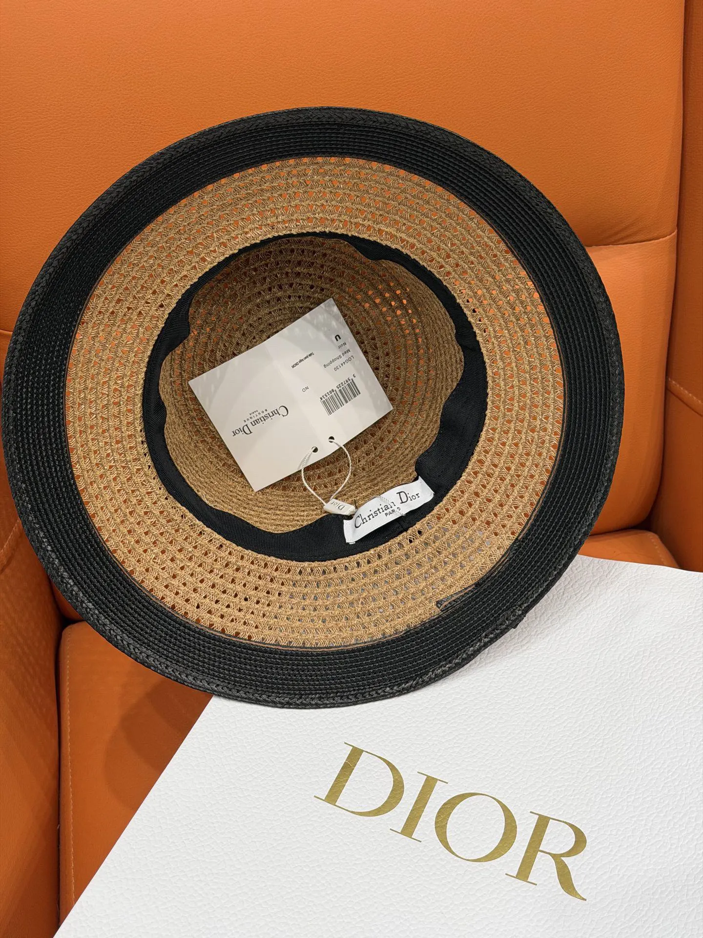 Dior 草编渔夫帽 黑色织带 帽子