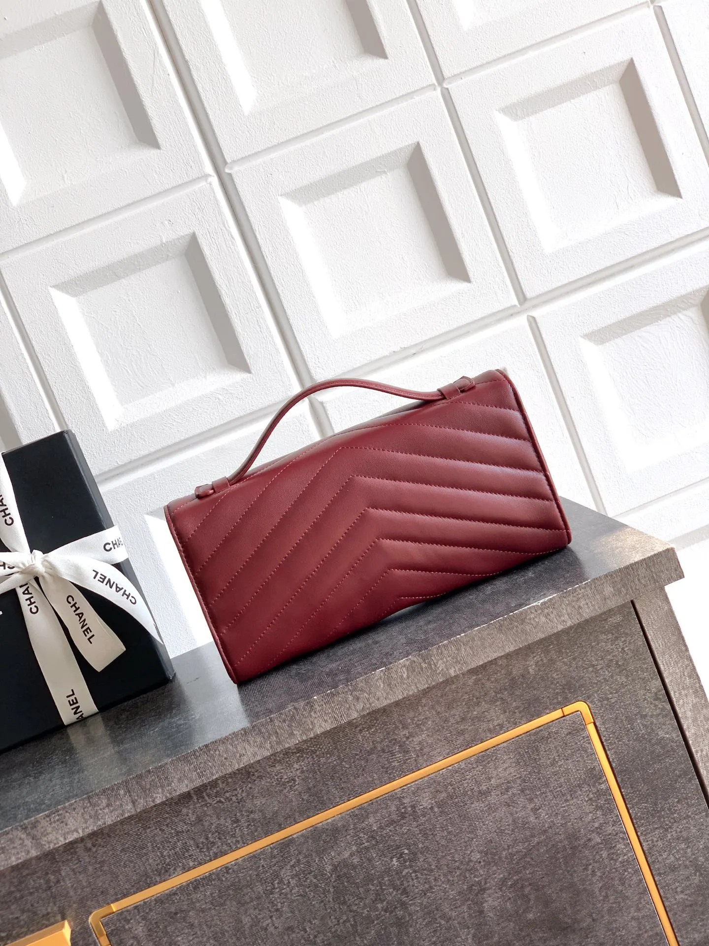 Chanel Red Silver Chain Bag