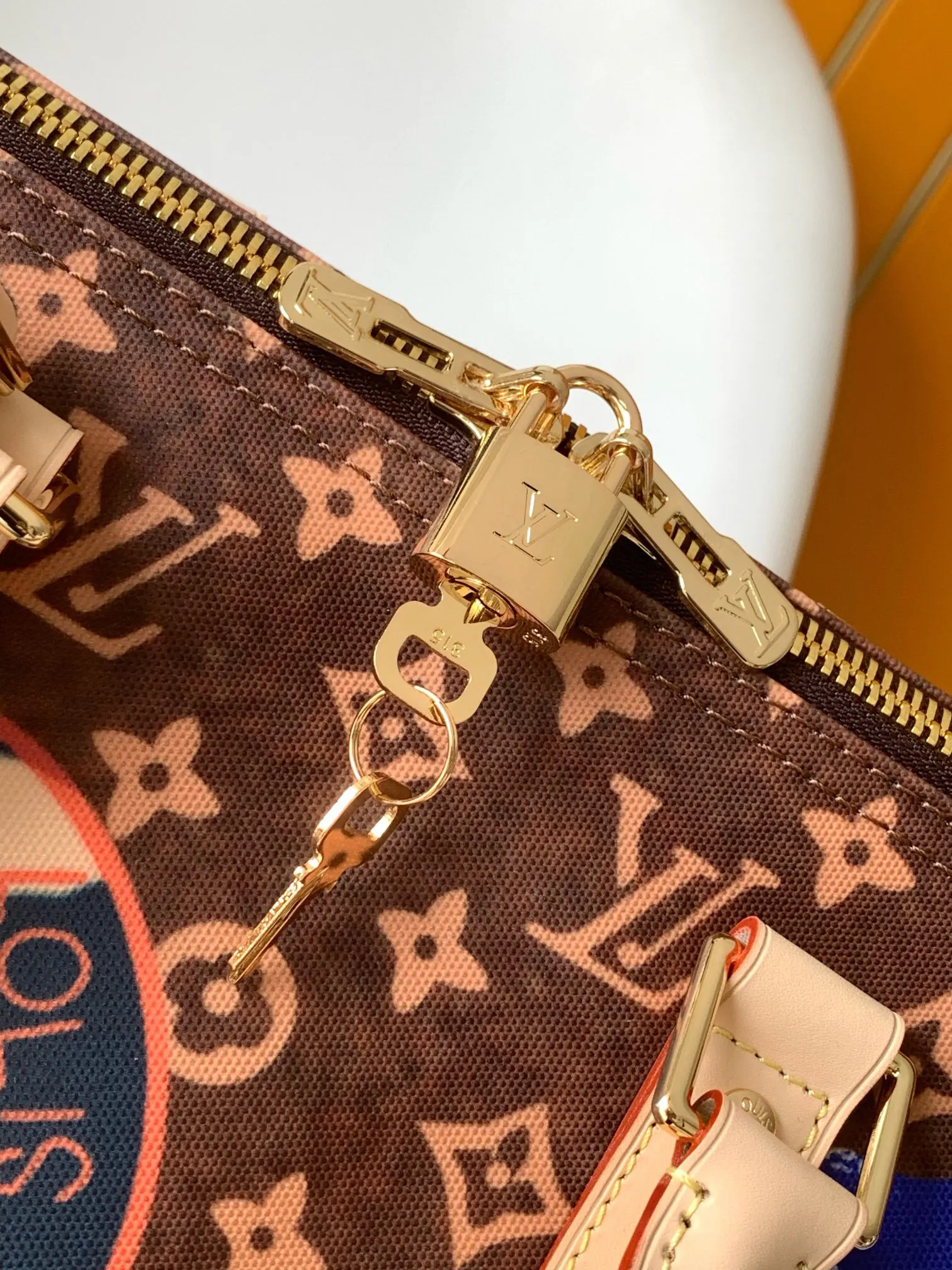 LV 金色 牛皮 旅行袋 大容量旅行款