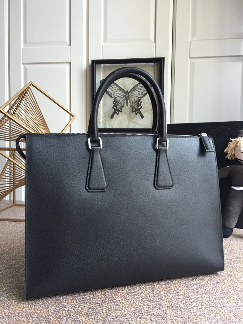 Black Briefcase Business Commuter Leather