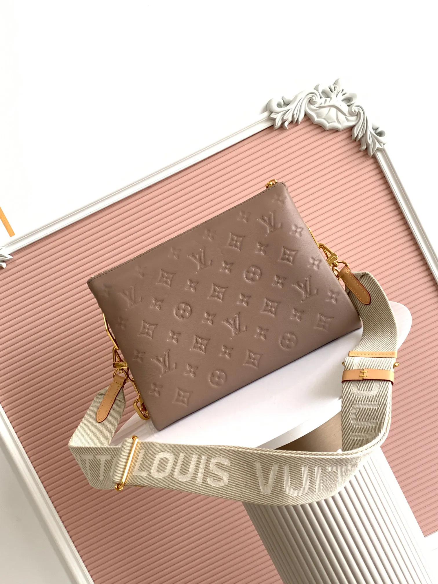 LV 粉棕拼色链条小方包 单肩斜挎款｜ORBUYBAG 岚奢包高端时尚精品