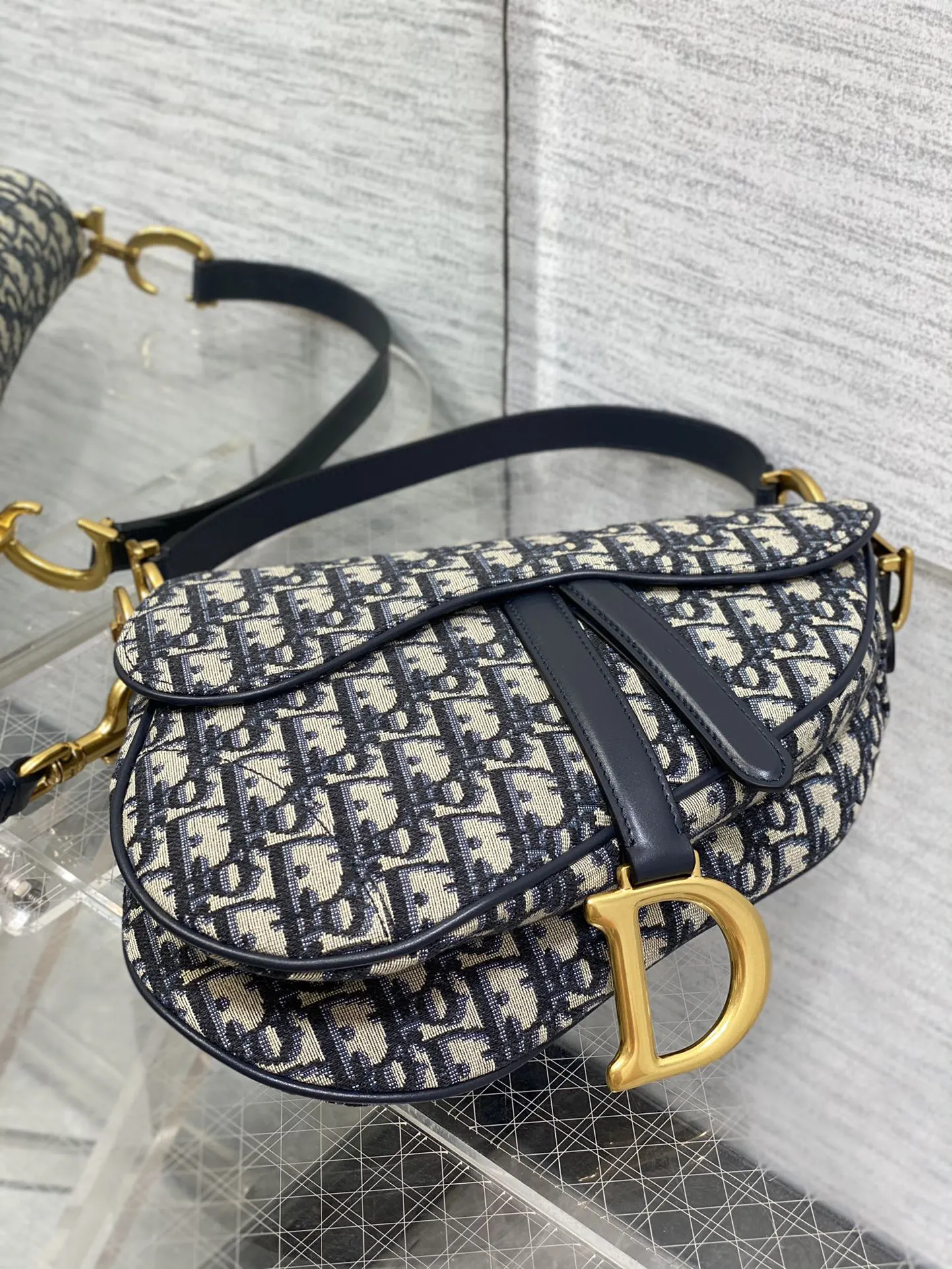 Dior Saddle 老花藍馬鞍包 手提斜挎 手提包(數字7) Dior Saddle 老花藍馬鞍包 手提斜挎 手提包(數字7)