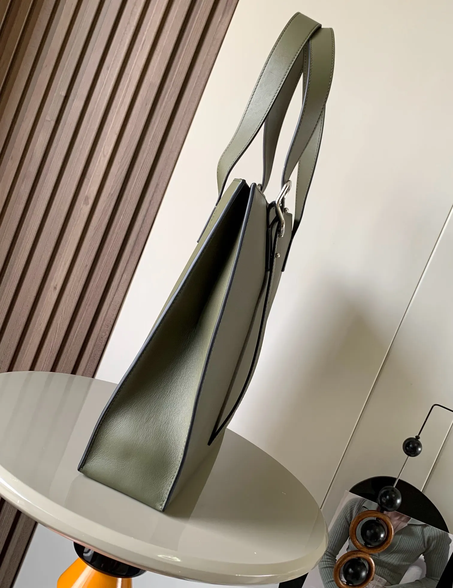 Green Tote Bag Classic Leather